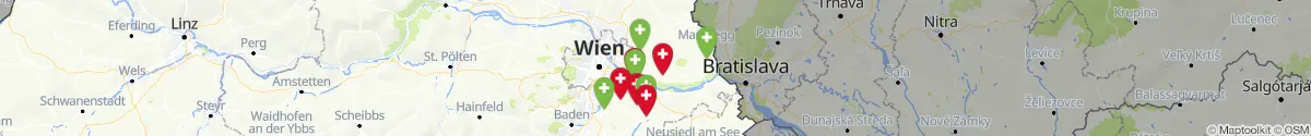 Kartenansicht für Apotheken-Notdienste in der Nähe von Mannsdorf an der Donau (Gänserndorf, Niederösterreich)